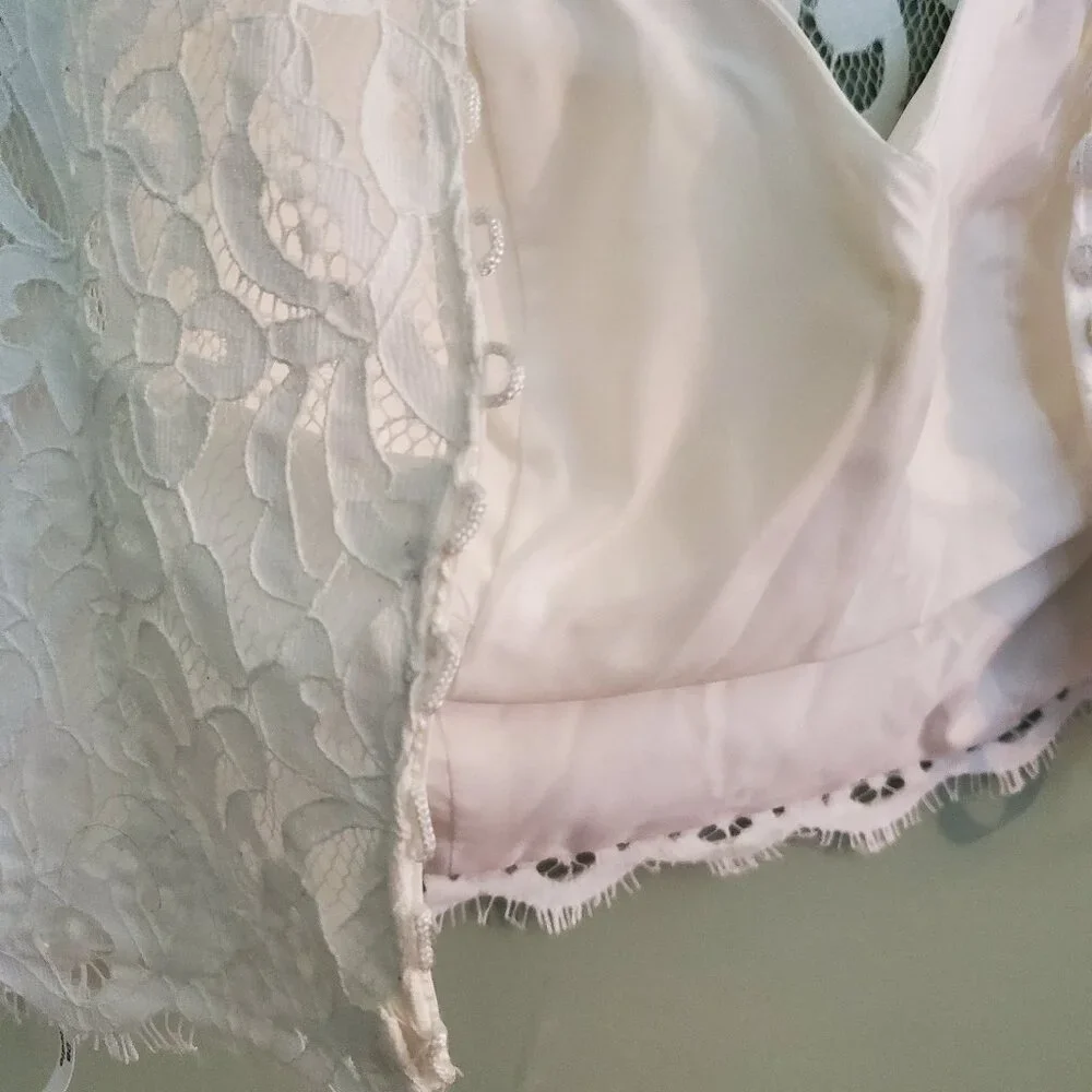 David's Bridal White Lace Top - Picture 5 of 7